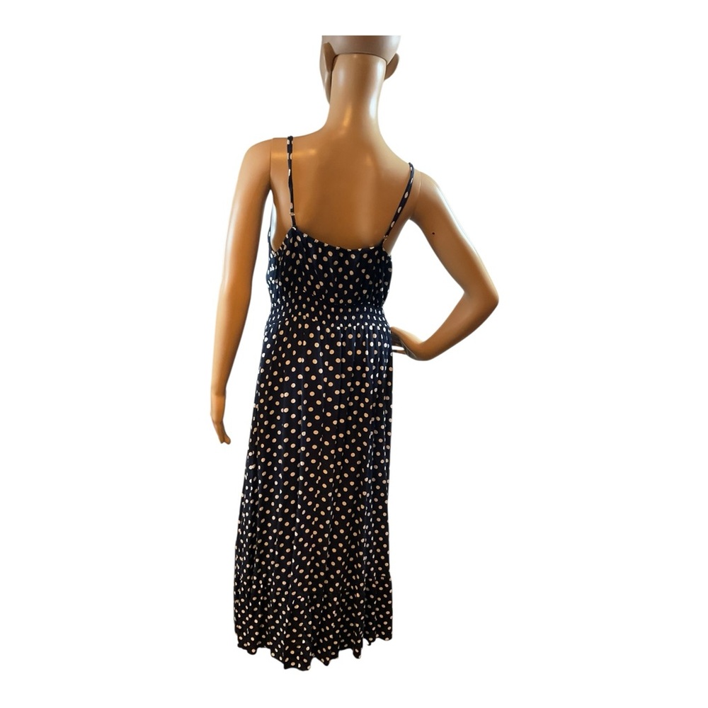 BTFBM Women’s Black Polka Dot Midi Ruffle Tank Dress Sweetheart Neckline Size M - Picture 6 of 16